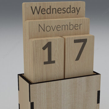 Intra απο ξύλο plywood  Χρώμα wenge 3mm-4mm πάχος - Προσαρμοσμένο Ξύλινο Μπλοκ Διαρκές Ημερολόγιο Δίασταση 20x20 cm INTRAFABR-109581297 - Image 3