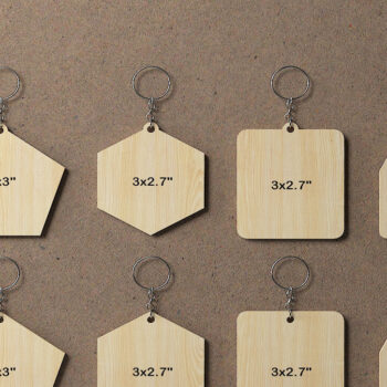 Intra απο ξύλο plywood  Χρώμα wenge 3mm-4mm πάχος - Προσαρμόστε το ξύλινο μπρελόκ 258 Δίασταση 4x4 cm INTRAFABR-109613188 - Image 1