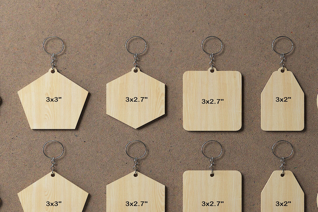 Intra απο ξύλο plywood  Χρώμα wenge 3mm-4mm πάχος - Προσαρμόστε το ξύλινο μπρελόκ 258 Δίασταση 4x4 cm INTRAFABR-109613188