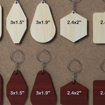 Intra απο ξύλο plywood  Χρώμα wenge 3mm-4mm πάχος - Προσαρμόσιμα Ξύλινα μπρελόκ 039 Δίασταση 4x4 cm INTRAFABR-110796354 - Image 1