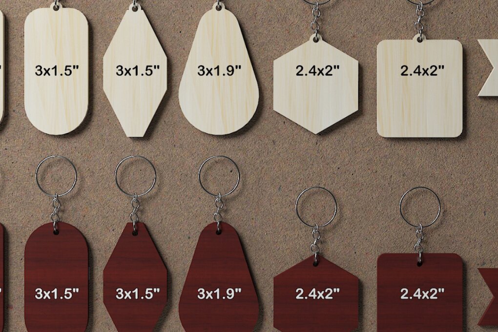 Intra απο ξύλο plywood  Χρώμα wenge 3mm-4mm πάχος - Προσαρμόσιμα Ξύλινα μπρελόκ 039 Δίασταση 4x4 cm INTRAFABR-110796354