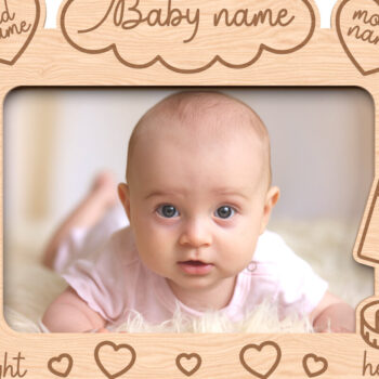 Intra απο ξύλο plywood  Χρώμα wenge 3mm-4mm πάχος - Προσαρμοσμένη κορνίζα μωρών με καρδιές Δίασταση 20x25 cm INTRAFABR-16276495 - Image 1