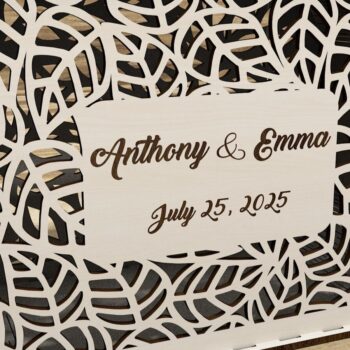 Intra απο ξύλο plywood  Χρώμα wenge 3mm-4mm πάχος - Προσαρμοσμένο κουτί για κάρτες γάμου Δίασταση 5x7 cm INTRAFABR-112130527 - Image 1