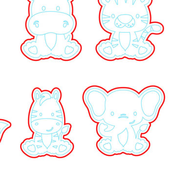 Intra απο ξύλο plywood Χρώμα wenge 3mm-4mm πάχος - Cute Animal Stud Earrings -Break Jhon Δίασταση 3x3 cm INTRAFABR-93046990 - Image 5