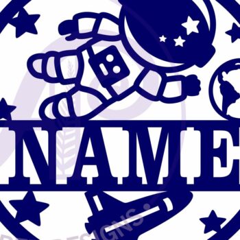 Intra απο ξύλο plywood  Χρώμα wenge 3mm-4mm πάχος - Χαριτωμένο όνομα αστροναύτη Wall Art Δίασταση 40x50 cm INTRAFABR-59011595 - Image 5