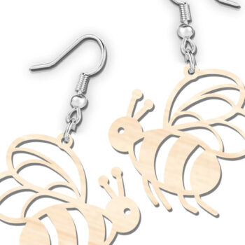 Intra απο ξύλο plywood Χρώμα wenge 3mm-4mm πάχος - Χαριτωμένα Σκουλαρίκια Μέλισσας | μέλισσας Δίασταση 900x900 cm INTRAFABR-100719052 - Image 4