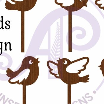 Intra απο ξύλο plywood  Χρώμα wenge 3mm-4mm πάχος - Cute Birds Cupcake Topper Laser Δίασταση 30x20 cm INTRAFABR-117243634 - Image 2