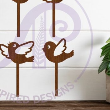Intra απο ξύλο plywood  Χρώμα wenge 3mm-4mm πάχος - Cute Birds Cupcake Topper Laser Δίασταση 30x20 cm INTRAFABR-117243634 - Image 3