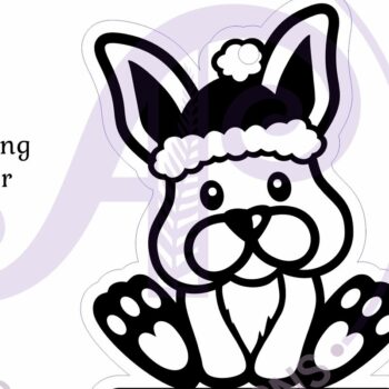 Intra απο ξύλο plywood Χρώμα wenge 3mm-4mm πάχος - Χαριτωμένο λαγουδάκι Χριστουγεννιάτικο στολίδι Laser Δίασταση 6x6 cm INTRAFABR-87260231 - Image 2