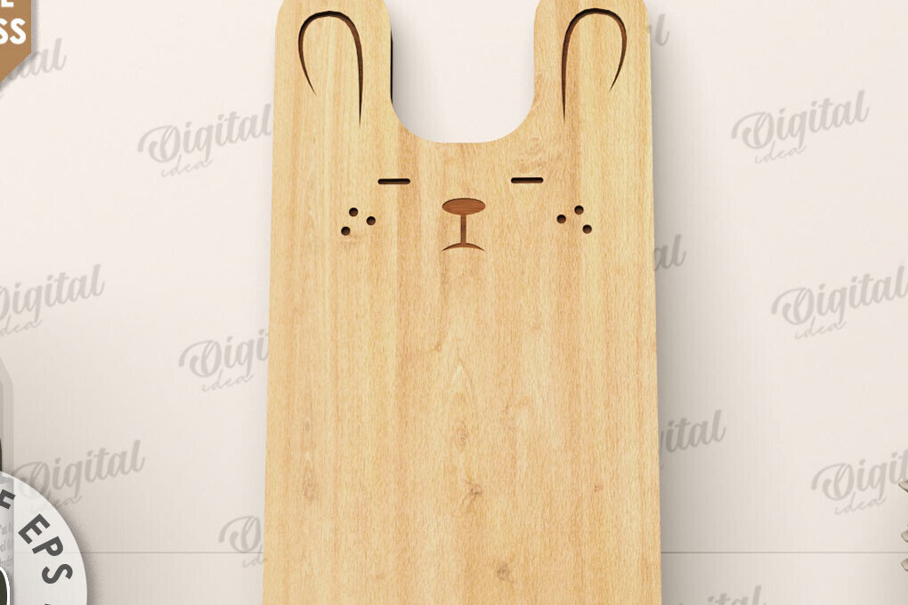 Intra απο ξύλο plywood  Χρώμα wenge 3mm-4mm πάχος - Cute Bunny Cutting Board Δίασταση 15x15 cm INTRAFABR-87260353