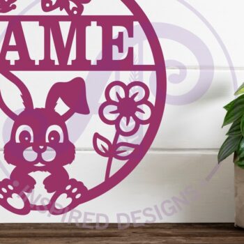 Intra απο ξύλο plywood  Χρώμα wenge 3mm-4mm πάχος - Χαριτωμένο λαγουδάκι με όνομα Laser Δίασταση 30x20 cm INTRAFABR-33820463 - Image 2