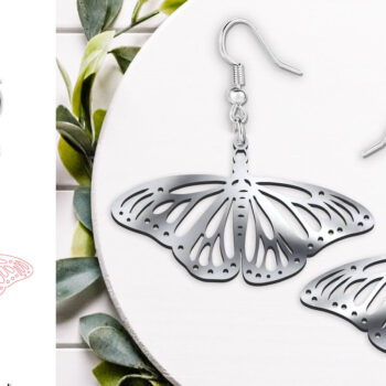 Intra απο ξύλο plywood  Χρώμα wenge 3mm-4mm πάχος - κοπής με λέιζερ χαριτωμένα σκουλαρίκια πεταλούδας Δίασταση 900x900 cm INTRAFABR-108901773 - Image 1