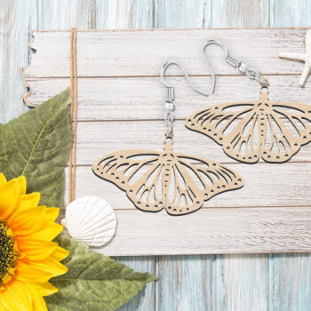 Intra απο ξύλο plywood  Χρώμα wenge 3mm-4mm πάχος - κοπής με λέιζερ χαριτωμένα σκουλαρίκια πεταλούδας Δίασταση 900x900 cm INTRAFABR-108901773 - Image 3