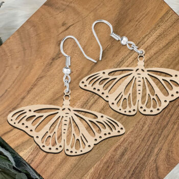 Intra απο ξύλο plywood  Χρώμα wenge 3mm-4mm πάχος - κοπής με λέιζερ χαριτωμένα σκουλαρίκια πεταλούδας Δίασταση 900x900 cm INTRAFABR-108901773 - Image 4