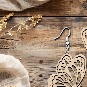 Intra απο ξύλο plywood Χρώμα wenge 3mm-4mm πάχος - Χαριτωμένα σκουλαρίκια πεταλούδα κοπής με λέιζερ Δίασταση 900x900 cm INTRAFABR-108901799 - Image 2