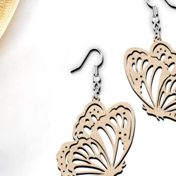 Intra απο ξύλο plywood Χρώμα wenge 3mm-4mm πάχος - Χαριτωμένα σκουλαρίκια πεταλούδα κοπής με λέιζερ Δίασταση 900x900 cm INTRAFABR-108901799 - Image 4