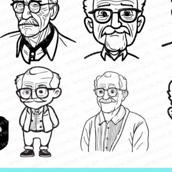 Intra απο ξύλο plywood  Χρώμα wenge 3mm-4mm πάχος - Χαριτωμένοι χαρακτήρες του παππού κινουμένων σχεδίων Δίασταση 4x4 cm INTRAFABR-108902156 - Image 1