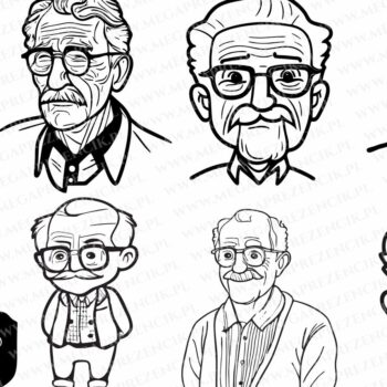 Intra απο ξύλο plywood  Χρώμα wenge 3mm-4mm πάχος - Χαριτωμένοι χαρακτήρες του παππού κινουμένων σχεδίων Δίασταση 4x4 cm INTRAFABR-108902156 - Image 2