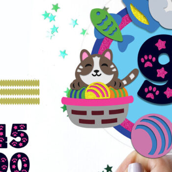 Intra απο ξύλο plywood Χρώμα wenge 3mm-4mm πάχος - Cute Cat Cake Topper 3D Δίασταση 20x20 cm INTRAFABR-108901707 - Image 1