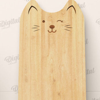 Intra απο ξύλο plywood Χρώμα wenge 3mm-4mm πάχος - με λέιζερ χαριτωμένη σανίδα κοπής γάτας Δίασταση 30x20 cm INTRAFABR-106046639 - Image 1