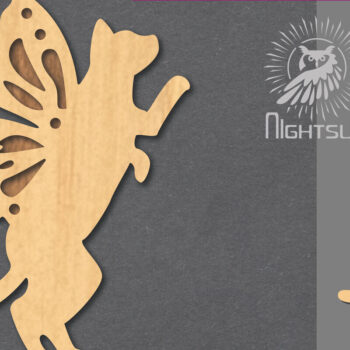 Intra απο ξύλο plywood Χρώμα wenge 3mm-4mm πάχος - Cute Cat Decoration 2 Δίασταση 20x20 cm INTRAFABR-99201289 - Image 1