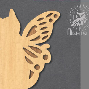 Intra απο ξύλο plywood  Χρώμα wenge 3mm-4mm πάχος - Cute Cat Decoration 6 Δίασταση 20x20 cm INTRAFABR-99201257