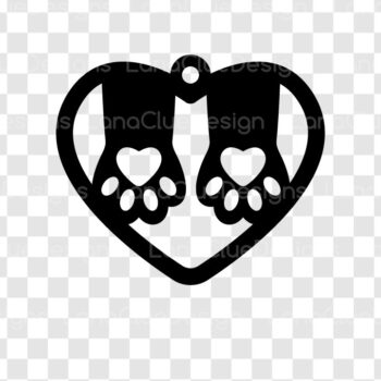 Intra απο ξύλο plywood Χρώμα wenge 3mm-4mm πάχος - Cute Cat Paws Earrings , Paw Jewelry Δίασταση 3x3 cm INTRAFABR-68455309 - Image 2