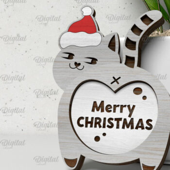 Intra απο ξύλο plywood  Χρώμα wenge 3mm-4mm πάχος - Πακέτο κοπής με λέιζερ Cute Cats. Γάτες Δίασταση 30x20 cm INTRAFABR-75259242 - Image 3