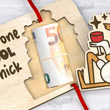 Intra απο ξύλο plywood  Χρώμα wenge 3mm-4mm πάχος - Cute Chicken Money Holder Δίασταση 30x20 cm INTRAFABR-100164911 - Image 1