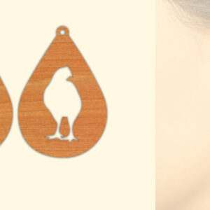 Intra απο ξύλο plywood  Χρώμα wenge 3mm-4mm πάχος - Χαριτωμένα Ξύλινα Σκουλαρίκια Κοτόπουλου με Δίασταση 3x3 cm INTRAFABR-31874168