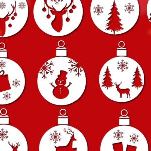 Intra απο ξύλο plywood  Χρώμα wenge 3mm-4mm πάχος - Χαριτωμένη δέσμη σετ χριστουγεννιάτικων μπάλων Δίασταση 30x20 cm INTRAFABR-122521540