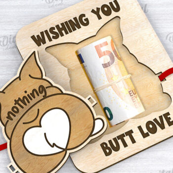 Intra απο ξύλο plywood Χρώμα wenge 3mm-4mm πάχος - Cute Corgi Money Holder Δίασταση 30x20 cm INTRAFABR-102422697 - Image 1