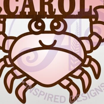 Intra απο ξύλο plywood  Χρώμα wenge 3mm-4mm πάχος - Χαριτωμένο καβούρι που κρατά το όνομα Laser Δίασταση 30x20 cm INTRAFABR-102422709 - Image 1