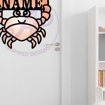 Intra απο ξύλο plywood  Χρώμα wenge 3mm-4mm πάχος - Χαριτωμένο καβούρι που κρατά το όνομα Laser Δίασταση 30x20 cm INTRAFABR-102422709 - Image 4