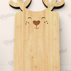 Intra απο ξύλο plywood  Χρώμα wenge 3mm-4mm πάχος - Χαριτωμένο με λέιζερ σανίδα κοπής ελαφιού Δίασταση 30x20 cm INTRAFABR-69955606