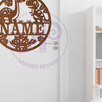 Intra απο ξύλο plywood Χρώμα wenge 3mm-4mm πάχος - Cute Dinos Name Sign Laser Δίασταση 30x20 cm INTRAFABR-68438547 - Image 3