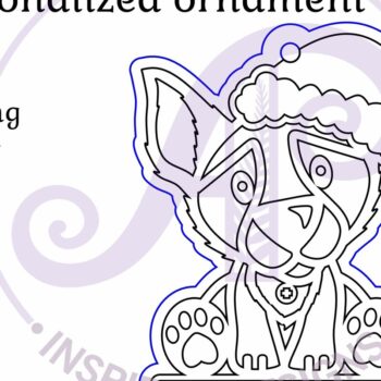 Intra απο ξύλο plywood  Χρώμα wenge 3mm-4mm πάχος - Χαριτωμένο χριστουγεννιάτικο στολίδι σκύλου Laser Δίασταση 6x6 cm INTRAFABR-102067892 - Image 2