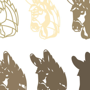 Intra απο ξύλο plywood Χρώμα wenge 3mm-4mm πάχος - Cute Donkey Multilayer /3D Layered Δίασταση 30x20 cm INTRAFABR-123620864 - Image 2