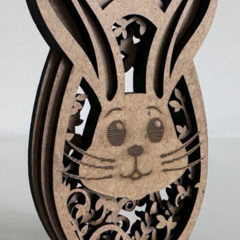 Intra απο ξύλο plywood Χρώμα wenge 3mm-4mm πάχος - Χαριτωμένο πρότυπο αυγών Πάσχας λαγουδάκι Δίασταση 3x4 cm INTRAFABR-115747803 - Image 1