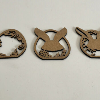 Intra απο ξύλο plywood Χρώμα wenge 3mm-4mm πάχος - Χαριτωμένο πρότυπο αυγών Πάσχας λαγουδάκι Δίασταση 3x4 cm INTRAFABR-115747803 - Image 3