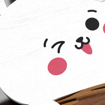 Intra απο ξύλο plywood Χρώμα wenge 3mm-4mm πάχος - Χαριτωμένο Πασχαλινό λαγουδάκι , Happy Sign Wood Δίασταση 4x4 cm INTRAFABR-116384336 - Image 2