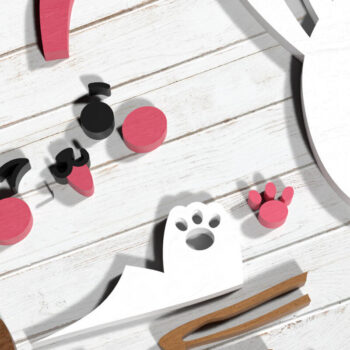 Intra απο ξύλο plywood Χρώμα wenge 3mm-4mm πάχος - Χαριτωμένο Πασχαλινό λαγουδάκι , Happy Sign Wood Δίασταση 4x4 cm INTRAFABR-116384336 - Image 7