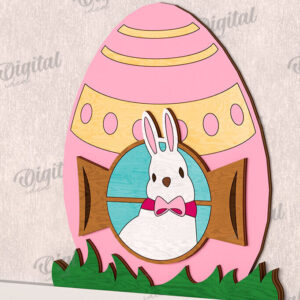 Intra απο ξύλο plywood  Χρώμα wenge 3mm-4mm πάχος - Χαριτωμένο πασχαλινό ντεκόρ τοίχου με λέιζερ Δίασταση 15x15 cm INTRAFABR-40184701