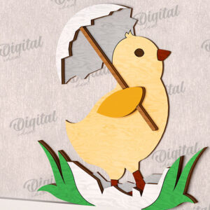 Intra απο ξύλο plywood  Χρώμα wenge 3mm-4mm πάχος - Χαριτωμένο πασχαλινό ντεκόρ τοίχου με λέιζερ Δίασταση 15x15 cm INTRAFABR-86451360