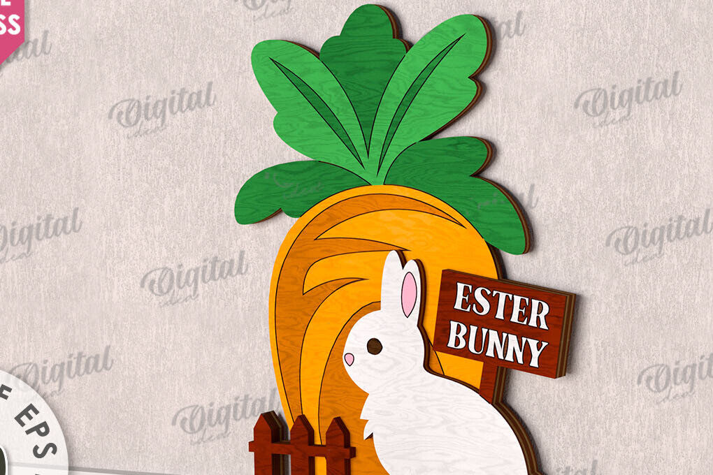 Intra απο ξύλο plywood  Χρώμα wenge 3mm-4mm πάχος - Χαριτωμένο πασχαλινό ντεκόρ τοίχου με λέιζερ Δίασταση 15x15 cm INTRAFABR-109520985