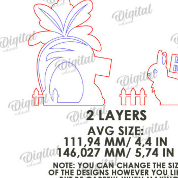 Intra απο ξύλο plywood  Χρώμα wenge 3mm-4mm πάχος - Χαριτωμένο πασχαλινό ντεκόρ τοίχου με λέιζερ Δίασταση 15x15 cm INTRAFABR-109520985 - Image 2