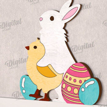 Intra απο ξύλο plywood  Χρώμα wenge 3mm-4mm πάχος - Χαριτωμένο πασχαλινό ντεκόρ τοίχου με λέιζερ Δίασταση 15x15 cm INTRAFABR-115647897 - Image 1