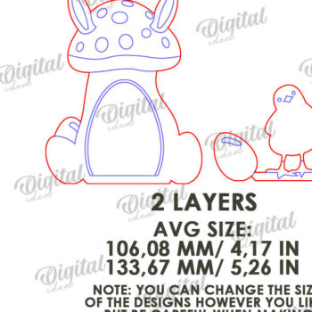 Intra απο ξύλο plywood Χρώμα wenge 3mm-4mm πάχος - Χαριτωμένο πασχαλινό ντεκόρ τοίχου με λέιζερ Δίασταση 15x15 cm INTRAFABR-87542155 - Image 2