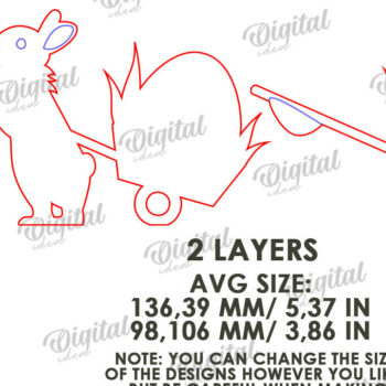 Intra απο ξύλο plywood Χρώμα wenge 3mm-4mm πάχος - Χαριτωμένο πασχαλινό ντεκόρ τοίχου με λέιζερ Δίασταση 15x15 cm INTRAFABR-102310154 - Image 2