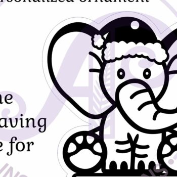 Intra απο ξύλο plywood  Χρώμα wenge 3mm-4mm πάχος - Χαριτωμένο χριστουγεννιάτικο στολίδι ελέφαντα Δίασταση 6x6 cm INTRAFABR-104334582 - Image 2